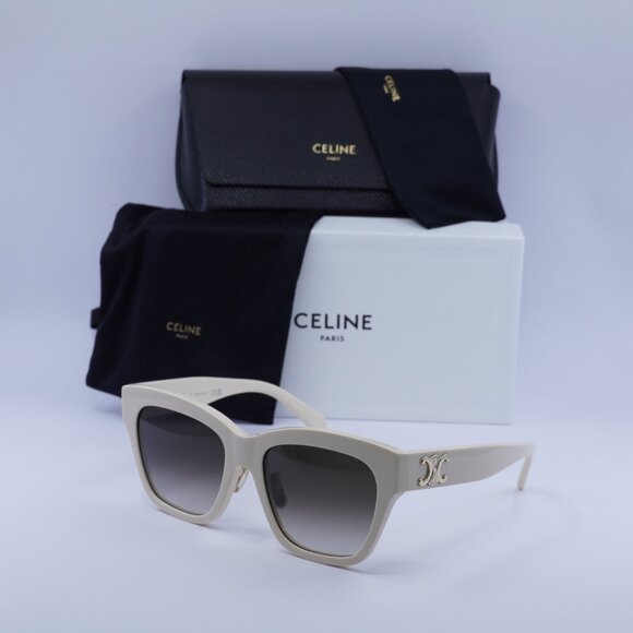 Celine CL40253F 25F TRIOMPHE Square Sunglasses - Cream/Brown Gradient - Picture 5 of 11